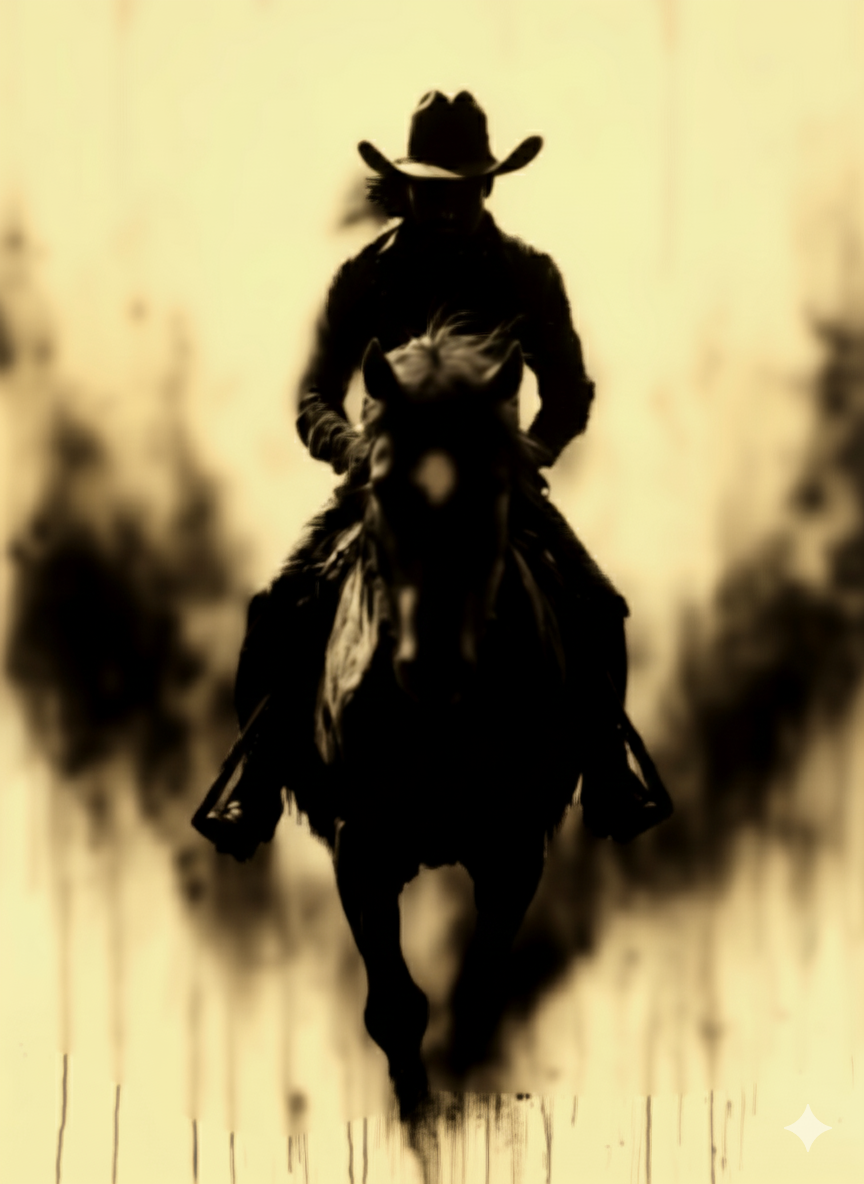 Cowgirl Rides Away